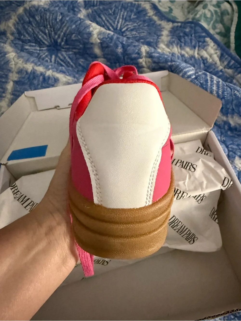 Dream Pairs Hot Pink and White Women's Retro Sneakers
